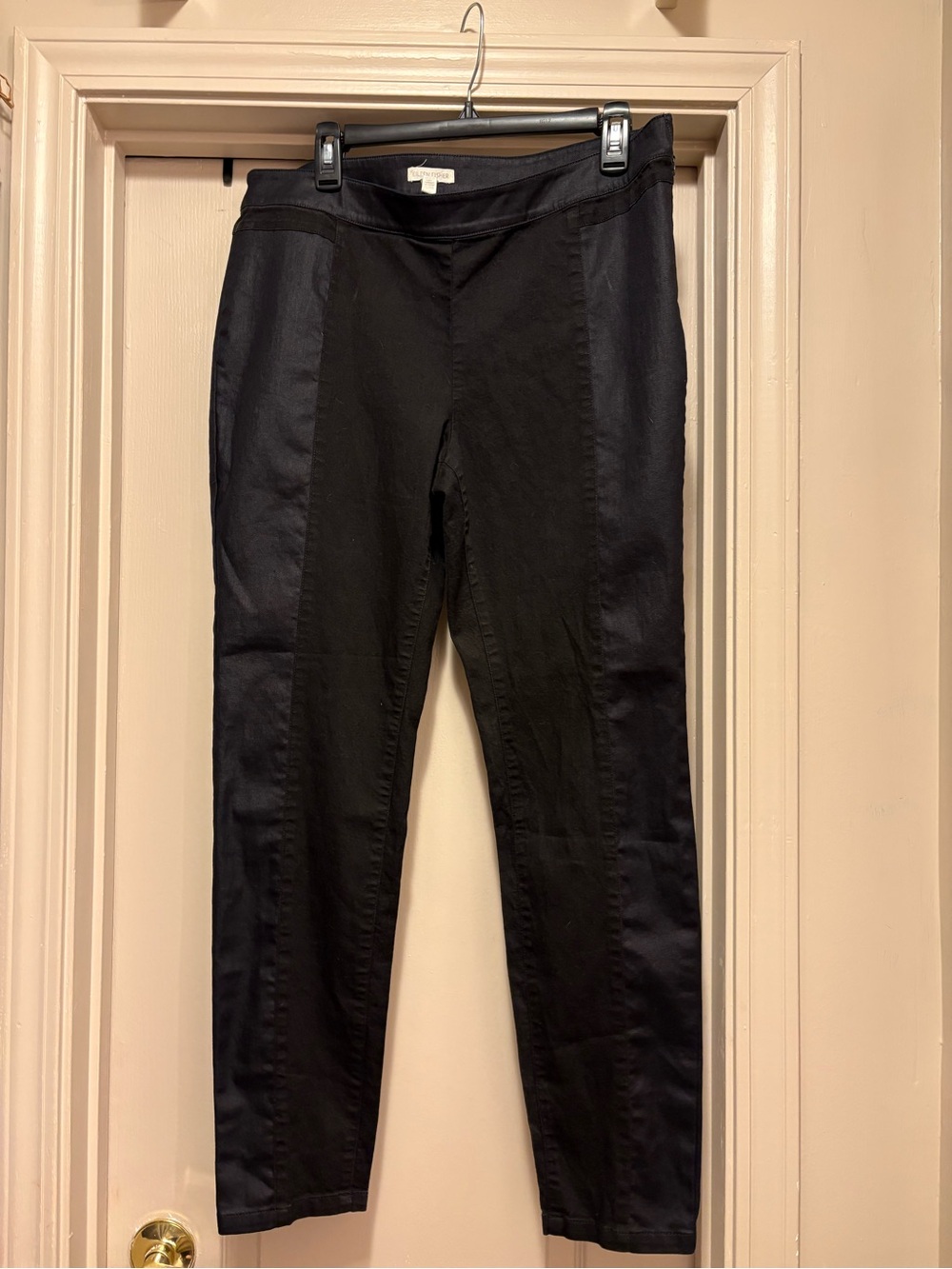 Eileen Fisher Women's Size 14 Two Toned Side Zip Skinny Leg Cotton Pants